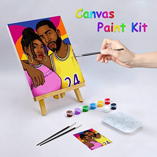 Kit de pintura de lona nuberlica Conjunto de pintura de tela pré -desenhada para adultos esboço de selfie