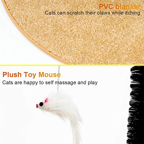 Massageador de gatos - Groomer de gato para robustos blocos de arranhões e brinquedos de catnip, scratcher de gato, groomer auto -higiene