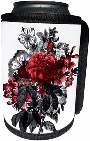 Ilustração floral bonita e preta de 3drose - envolve