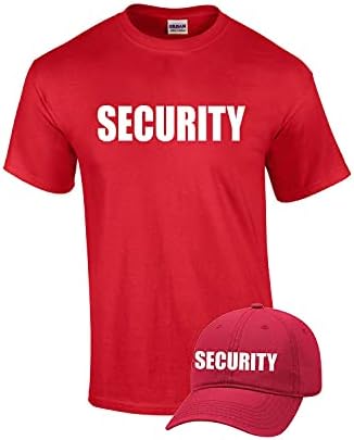 Evento de segurança Bouncer Bouncer Men Manga curta Camiseta e pacote de chapéu de boné de beisebol