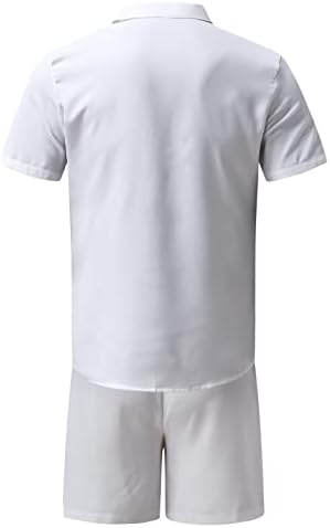 Camisa de flor masculina de verão de 2 peças de 2 peças havaianos botões casuais para baixo de manga curta shorts