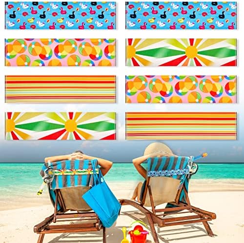 Gandos de toalhas de 8 embalagem para cadeiras de praia Clipes de toalhas de cruzeiro para lounge praia cadeiras de toalhas de toalha titular de tira elástico Acessórios de praia à prova de vento para verão