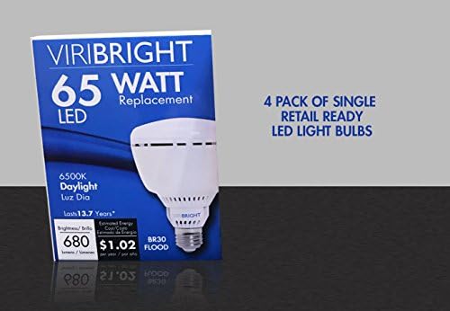 Substituição de 65 watts BR30, lâmpada LED, 64 pacote, luz do dia, base E26 Edison diminuída, mais de