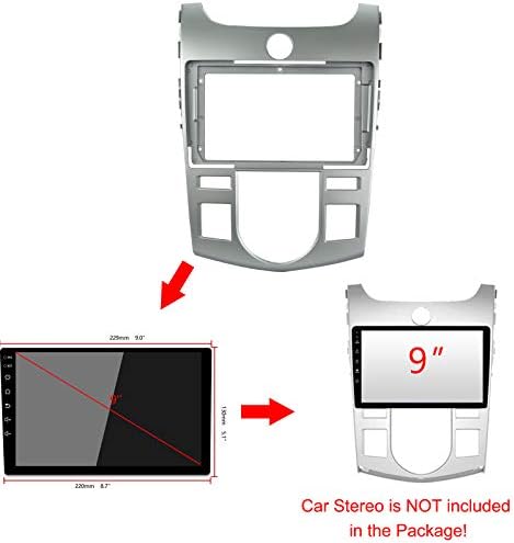Estrutura de fáscia de rádio de carro de 9 polegadas para Kia Forte 2010-2017 Automático AC DVD