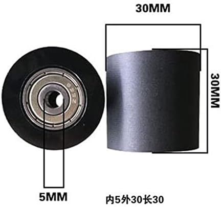 Diâmetro da roda de borracha do rolamento preto 30 mm de altura de 30 mm de polia acionada com guia guia guia 1pcs