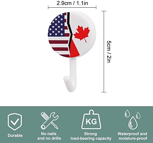Ganchos de parede de bandeira americana e canadense redonda ganchos de plástico