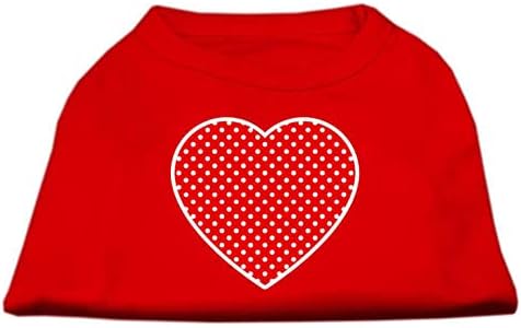 Mirage Pet Products Red Swiss DOT Camisa impressa no coração, 3x-grande, vermelho
