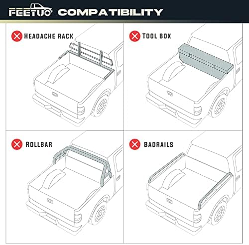FETHUO FRP Hard Tri-Fold Tonneau Cover Truck Bed para 2015-2022 F150 5,5 pés/67.1inch