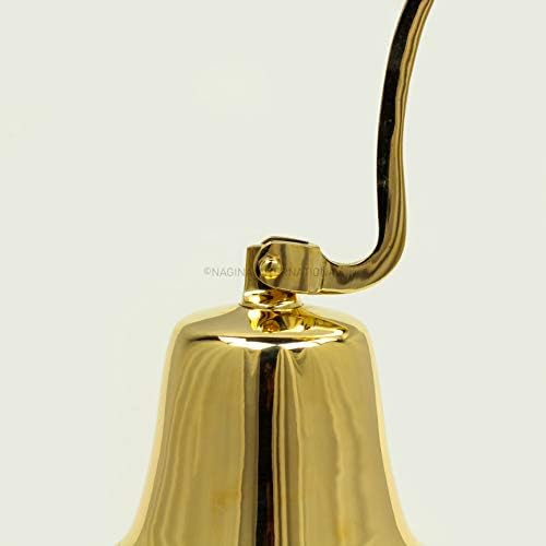 Nagina International, Brass Last Ordens Bell Large 7inch / 180mm Grande sino de latão - Bell de navios, campainha de pub, sino montável de parede - ideal para pubs e bares domésticos