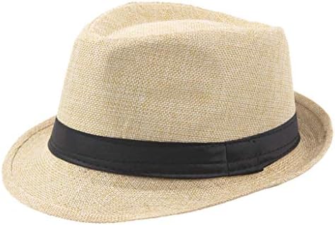 Unissex clássico palha fedora chapéu para homens chapéu de chapéu de panamá casual praia praia curta