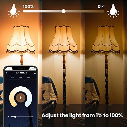 Euarne Smart Lâmpada Wi -Fi LED temperatura Alteração da lâmpada, A19 E26 CW 9W Luz diminuível, compatível