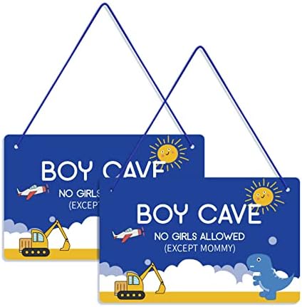 Fallmiya Boy Cave Nenhuma menina é permitida, exceto mamãe, 9,8 x 15,7 polegadas decoração de decoração