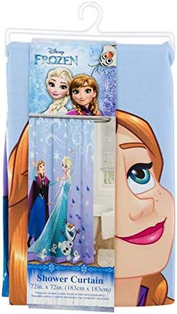 Cortina de chuveiro congelada Disney Disney - Cortina de chuveiro de tecido - Apresentando Anna, Elsa e Olaf