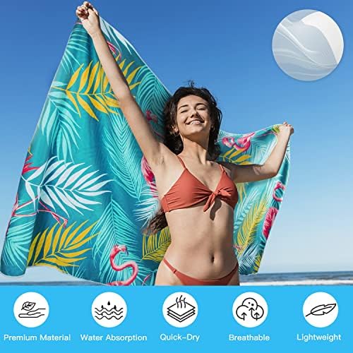 Toalha de praia Airensky Microfiber, toalha de piscina de grandes dimensões 72 x 36, toalha de praia sem areia, secagem rápida, super absorvente, respirável suave e leve para praia, acampamento, caminhada