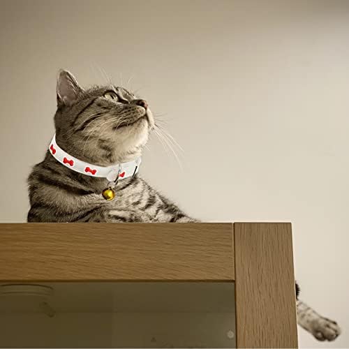 4pcs brilham nos colares de gato escuro com sino, o colar de gato luminoso pode deixar seu gato ser encontrado