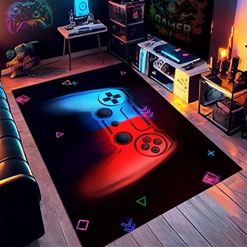 Tapete de jogo de carpete para jogadores para meninos quarto quarto decoração de quarto vermelho