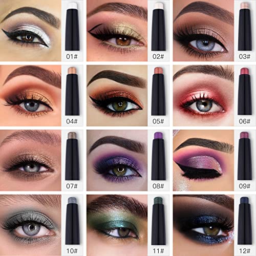Lokfar Eye-Shadow Stick Makeup Cosmetics Eye Brilhadora de olhos, lápis de sombra de creme rotativo, sombra