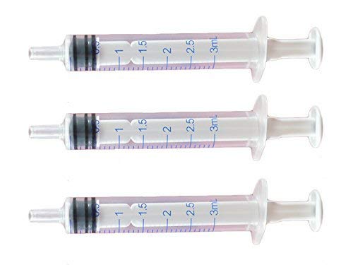 Seringa oral - 3 ml - melhor para distribuir líquidos e óleos - embrulhados individualmente - 10 pcs