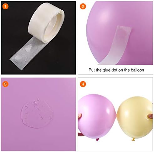 Kit de tira de decoração de arco de balão kit de tira de 2 rolos de 16 pés tiras de fita de balão com 2 rolos de cola de cola de balão adesivos