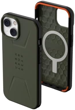 Urban Armour Gear UAG iPhone 14 Caso 6.1 Azeite civil - compatível com a capa protetora de MagSafe