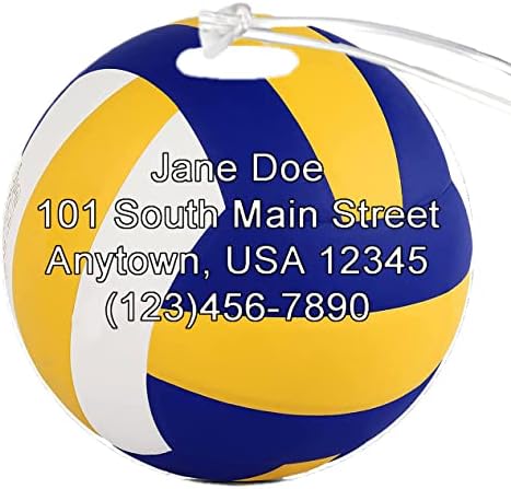 Volleyball Noelle personalizável 4 polegadas reforçado tag de bagagem plástica Adicione qualquer número ou qualquer nome de equipe