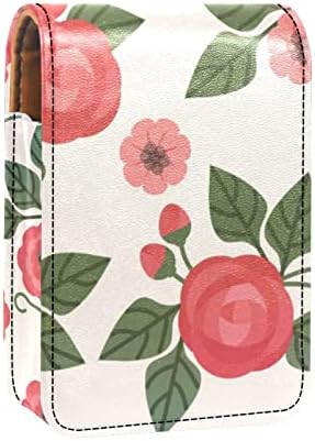 Caixa floral de batom com espelho para bolsa de mini maquiagem portátil Bolsa cosmética Bolsa