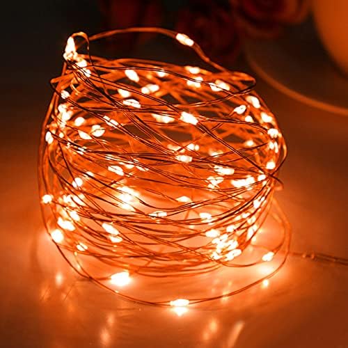 Luzes de cordas de Halloween LED com controle remoto, luzes de fada operada por bateria, 16 pés 50 luminosa de arame de cobre à prova d'água para festival de natal de casamento de casamentos do quarto Deco