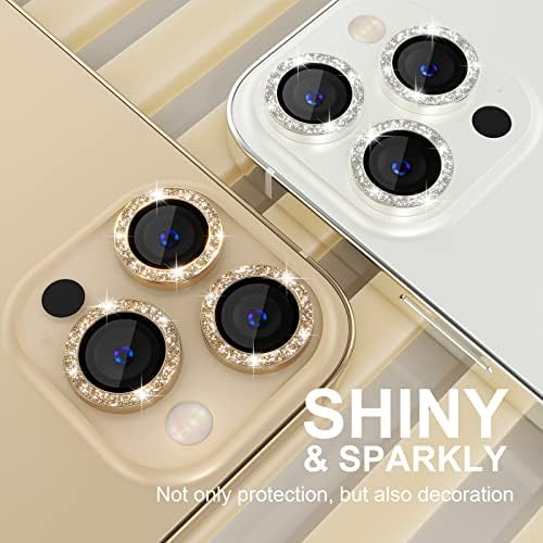Choiche [3+1] para iPhone 13 Pro/iPhone 13 Pro Max Camera Lens Protector Bling, 9H Tampa de
