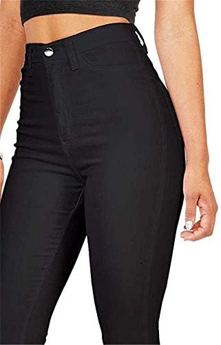 Andongnywell High Rise Butt Lift Skinny Jeans for Women Alta cintura Estrea calça jeans Leggings com