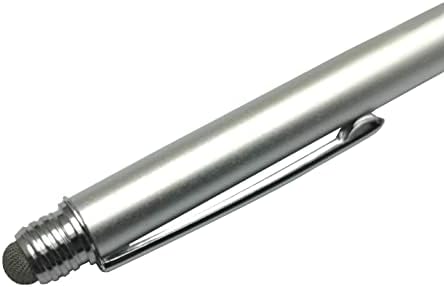 Caneta de caneta de onda de ondas de caixa compatível com cybernet ione s20 - caneta capacitiva de dualtip, caneta de caneta de caneta capacitiva de ponta de ponta de fibra para cybernet ione s20 - prata metálica