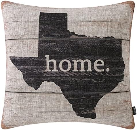 Trendin Texas State Throw Pillow Capas de 18x18 polegadas, mapa dos EUA Tampa de travesseiro decorativo para