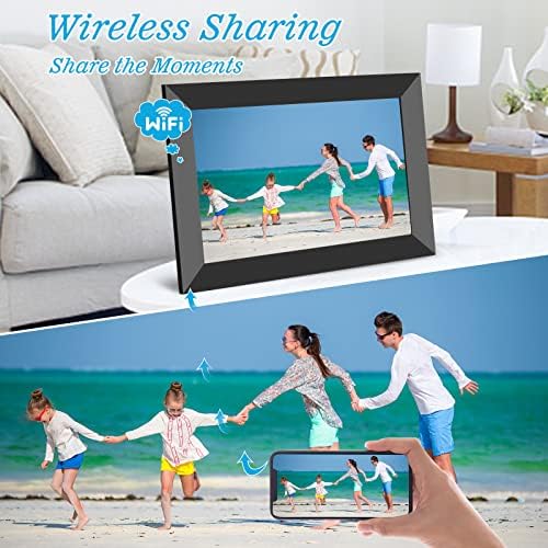 WiFi Digital Picture Frame 10,1 polegadas Smart Digital Photo Frame com tela de toque IPS Display
