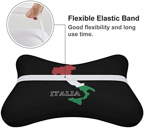 Itália bandeira mapa de carro travesseiro de pescoço 2 PCs Cabeça de cabeça respirável Rest Cushion
