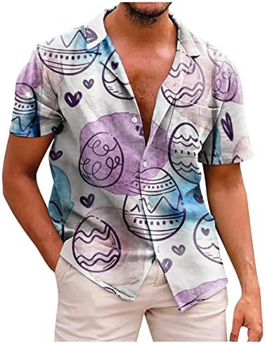 Camisa de impressão de Páscoa para homens Blusa solta Moda T Camisetas camisetas de manga curta Tops de camisetas