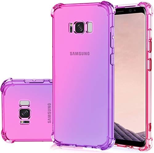 Caso Gufuwo para Samsung S8, Galaxy S8 Caso fofo meninas mulheres, gradiente Slim Anti Scratch Soft Clear TPU Caixa de capa Caixa à prova de choque para Samsung Galaxy S8
