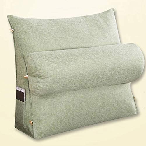 PDGJG Triângulo Backrest Cushion linho de algodão Decoração de escritório para almofadas de sofá Cama Restre