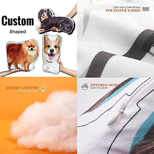 Veelu Almofadas de estimação personalizadas com foto, travesseiros personalizados para animais de estimação, travesseiro