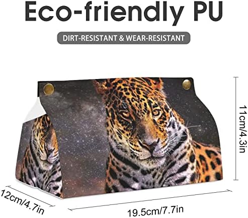 Titular de tecidos leopardo Organizador retangular de guardanapo para cômoda de bancada