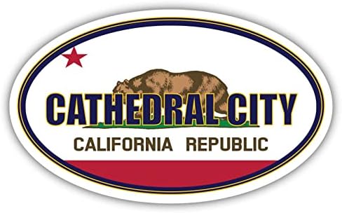 Cathedral City City California State Flag | CA FAGN RIVERSIDE CUIDO OVAL CORES DE CORES BUMPER