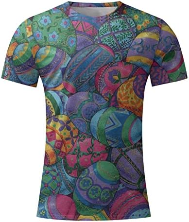 2023 Novos homens Primavera e verão Celebração de Páscoa Casual vintage angustiado Print parcial Print camiseta