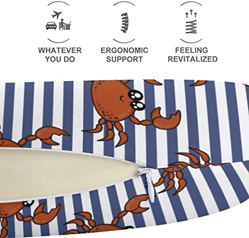 Travesseiro de pescoço de caranguejo colorido travesseiro lavável macio em forma de U para viagens