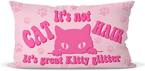 Não é cabelos de gato é ótimo gatinho com tampas de travesseiro de arremesso rosa, decoração da sala de estar de