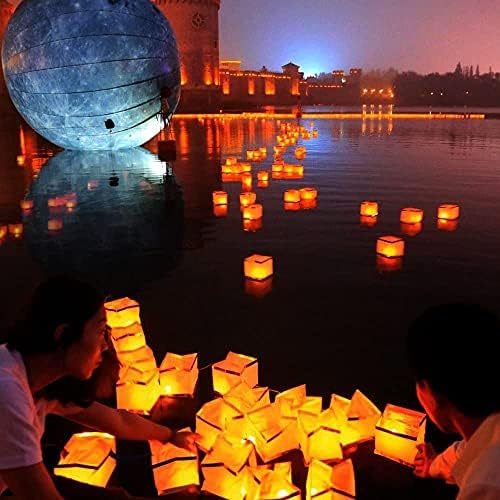 Lanternas flutuantes de papel com velas biodegradáveis ​​para casamento, piscina, festa, oração, lanternas de desejo