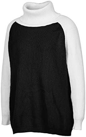 Sweater Fragarn para mulheres sexy, moda casual feminina solta quente casual impressão de gola alta suéter malha