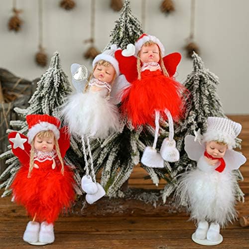 Ornamentos de boneca de Natal AMOSFUN Plush angel anjo de natal pendurar ornamentos para a decoração de