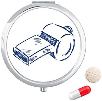 Cartoon Football Whistle Blue Soccer Caso Case Pocket Medicine Box Caixa de contêiner Distribuidor