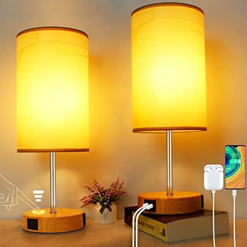 15,75 H 3 Waysable Lamps de mesa de cabeceira do lado 2, toque no quarto luz das luzes de mesa de cabeceira