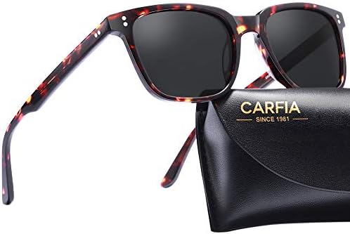 Óculos de sol retro polarizados da CARFIA para mulheres UV400 Protectamento de acetato artesanal