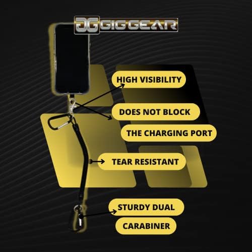 Drop Stop Tether de telefone celular para dano de queda e proteção contra roubo- colapidador universal com carabiners