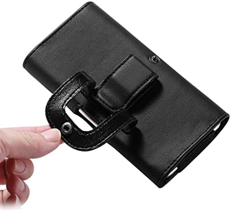 Mmllzel Universal Genuine Leather Case Mens Cintura com slot de cartão e clipe de cinto para bolsa de bolsa de